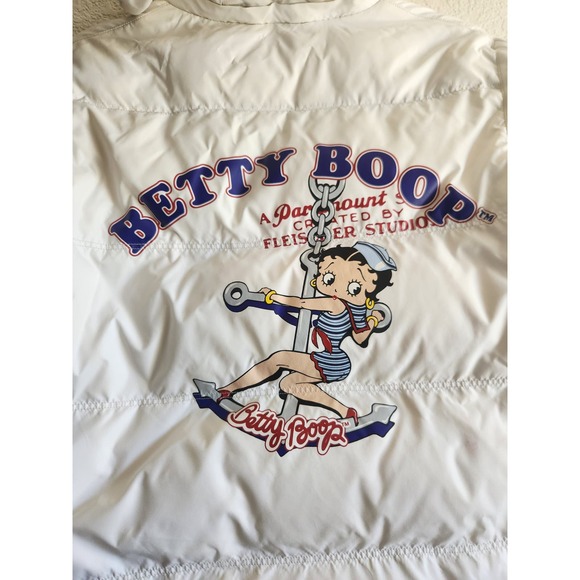 Y2k Betty Boop Womens Sailor Long Puffer Coat S/M - Picture 4 of 12